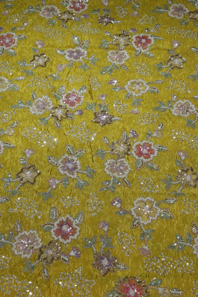 103-Color Set Tissue Gold With Beads and Sequins Embroidery Work 44 Inch Width Allover