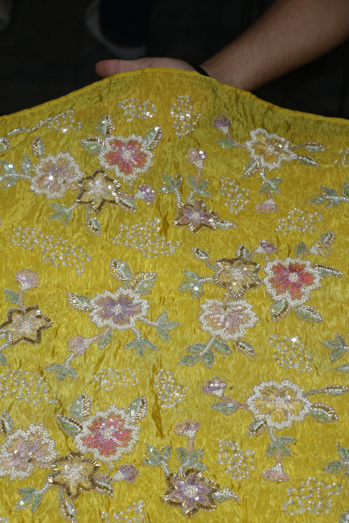 103-Color Set Tissue Gold With Beads and Sequins Embroidery Work 44 Inch Width Allover