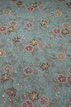 103-Color Set Tissue Gold With Beads and Sequins Embroidery Work 44 Inch Width Allover