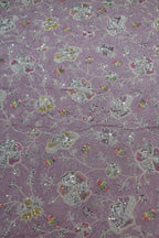 14-Color Set Pure Natural Crepe With Beads and Sequins Embroidery Work 44 Inch Width Allover
