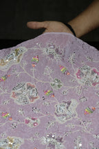 14-Color Set Pure Natural Crepe With Beads and Sequins Embroidery Work 44 Inch Width Allover
