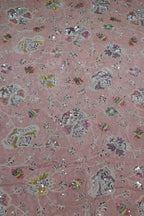 14-Color Set Pure Natural Crepe With Beads and Sequins Embroidery Work 44 Inch Width Allover