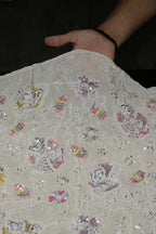 14-Color Set Pure Natural Crepe With Beads and Sequins Embroidery Work 44 Inch Width Allover