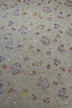 14-Color Set Pure Natural Crepe With Beads and Sequins Embroidery Work 44 Inch Width Allover