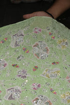14-Color Set Pure Natural Crepe With Beads and Sequins Embroidery Work 44 Inch Width Allover