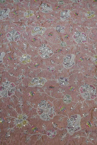 14-Color Set Pure Tissue Gold With Beads and Sequins Embroidery Work 44 Inch Width Allover