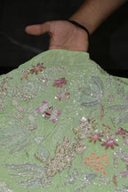 160-Color Set Pure Natural Crepe With Beads and Sequins Embroidery Work 44 Inch Width Allover