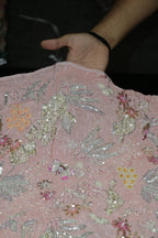 160-Color Set Pure Natural Crepe With Beads and Sequins Embroidery Work 44 Inch Width Allover