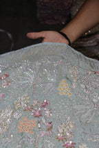 160-Color Set Pure Tissue Gold With Beads and Sequins Embroidery Work 44 Inch Width Allover