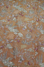 160-Color Set Pure Tissue Gold With Beads and Sequins Embroidery Work 44 Inch Width Allover