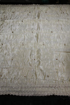 196-Dyable Pure Tissue Gold, Natural Crepe, Kanjivaram, Tissue Anmol With Beads and Sequins Embroidery Work 44 Inch Width Daman