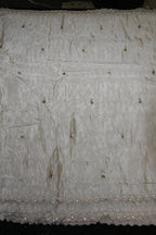 196-Dyable Pure Tissue Gold, Natural Crepe, Kanjivaram, Tissue Anmol With Beads and Sequins Embroidery Work 44 Inch Width Daman