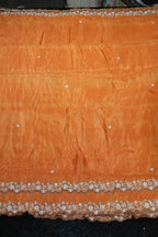 218-Color Set Pure Tissue Gold With Beads and Sequins Embroidery Work 54 Inch Width Dupatta
