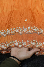 218-Color Set Pure Tissue Gold With Beads and Sequins Embroidery Work 54 Inch Width Dupatta