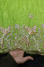 218-Color Set Pure Tissue Gold With Beads and Sequins Embroidery Work 58 Inch Width Daman