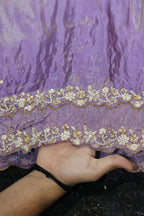 218-Color Set Pure Tissue Gold With Beads and Sequins Embroidery Work 54 Inch Width Dupatta