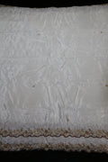 218-Dyable Pure Natural Crepe With Beads and Sequins Embroidery Work 44 Inch Width Dupatta