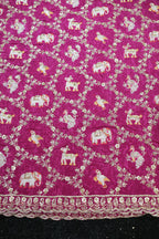 276-Heavy Color Set Pure Natural Crepe With Beads and Sequins Embroidery Work 44 Inch Width Allover/Daman