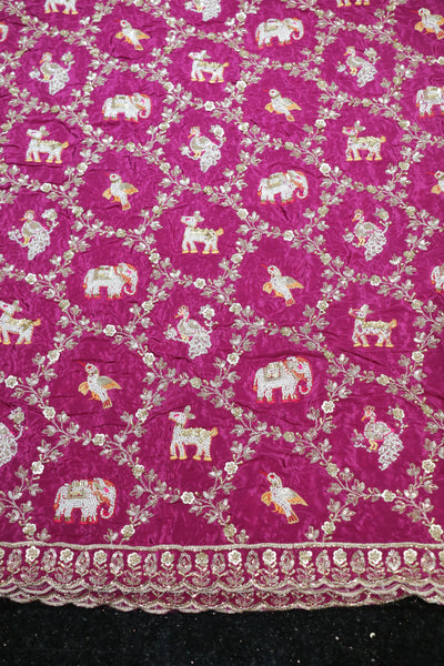 276-Heavy Color Set Pure Natural Crepe With Beads and Sequins Embroidery Work 44 Inch Width Allover/Daman