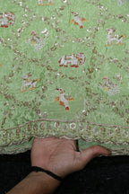 276-Heavy Color Set Pure Natural Crepe With Beads and Sequins Embroidery Work 44 Inch Width Allover/Daman
