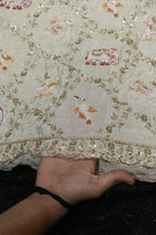 276-Heavy Color Set Pure Natural Crepe With Beads and Sequins Embroidery Work 44 Inch Width Allover/Daman