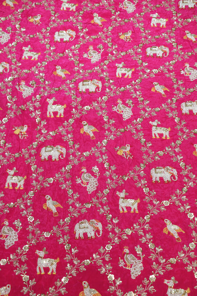 276-Color Set Pure Natural Crepe With Beads and Sequins Embroidery Work 44 Inch Width Allover