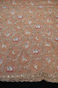 276-Heavy Color Set Pure Tissue Gold With Beads and Sequins Embroidery Work 44 Inch Width Allover/Daman