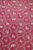 276-Color Set Pure Tissue Gold With Beads and Sequins Embroidery Work 44 Inch Width Allover