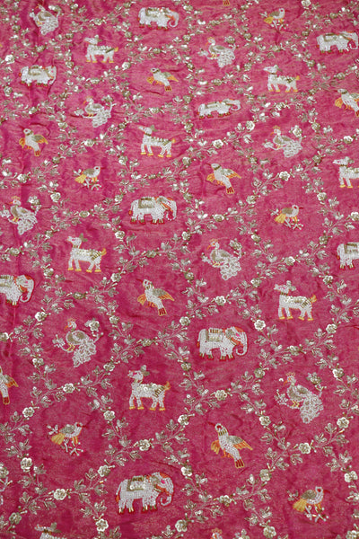 276-Color Set Pure Tissue Gold With Beads and Sequins Embroidery Work 44 Inch Width Allover