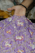276-Color Set Pure Tissue Gold With Beads and Sequins Embroidery Work 44 Inch Width Allover