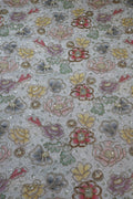 234-Dyable Pure Tissue Gold, Natural Crepe, Kanjivaram, Giraffe, Net With Beads and Sequins Embroidery Work 44 Inch Width Allover
