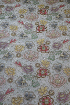 234-Dyable Pure Tissue Gold, Natural Crepe, Kanjivaram, Giraffe, Net With Beads and Sequins Embroidery Work 44 Inch Width Allover