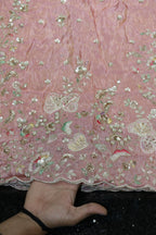 322-Color Set Pure Tissue Gold With Beads and Sequins Embroidery Work 58 Inch Width Daman