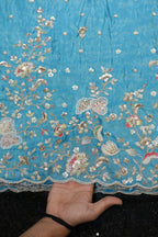 322-Color Set Pure Tissue Gold With Beads and Sequins Embroidery Work 58 Inch Width Daman