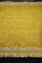 322-Color Set Pure Tissue Gold With Beads and Sequins Embroidery Work 44 Inch Width Dupatta