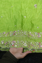 322-Color Set Pure Tissue Gold With Beads and Sequins Embroidery Work 44 Inch Width Dupatta