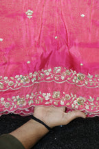 322-Color Set Pure Tissue Gold With Beads and Sequins Embroidery Work 44 Inch Width Dupatta