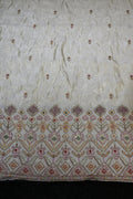 311-Dyable Pure Tissue Gold, Natural Crepe, Kanjivaram With Beads and Sequins Embroidery Work 58 Inch Width Daman