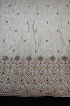 311-Dyable Pure Tissue Gold, Natural Crepe, Kanjivaram With Beads and Sequins Embroidery Work 58 Inch Width Daman