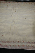 311-Dyable Pure Tissue Gold, Natural Crepe, Kanjivaram With Beads and Sequins Embroidery Work 44 Inch Width Dupatta