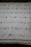 325-Dyable Pure Tissue Gold, Natural Crepe With Beads and Sequins Embroidery Work 44 Inch Width Dupatta