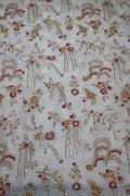 325-Dyable Pure Tissue Gold, Natural Crepe, Giraffe, Kanjivaram With Beads and Sequins Embroidery Work 44 Inch Width Allover