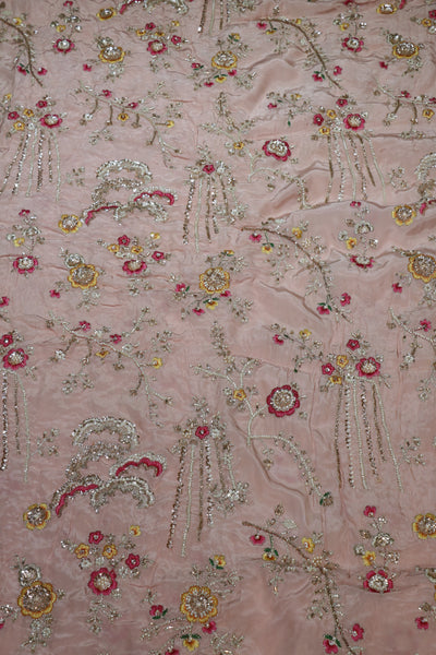 325-Color Set Pure Natural Crepe With Beads and Sequins Embroidery Work 44 Inch Width Allover