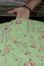 325-Color Set Pure Natural Crepe With Beads and Sequins Embroidery Work 44 Inch Width Allover