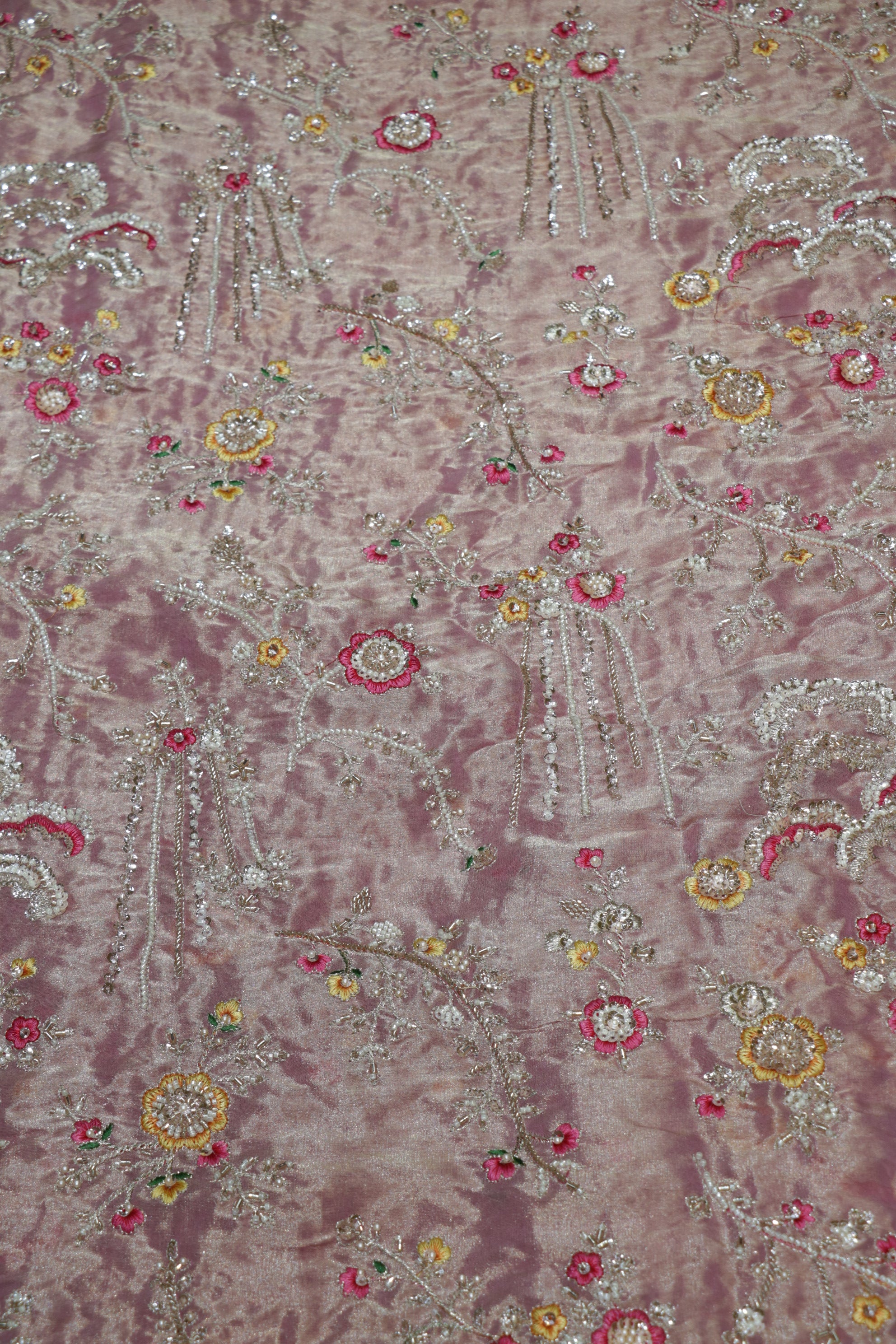 325-Color Set Pure Kanjivaram With Beads and Sequins Embroidery Work 44 Inch Width Allover
