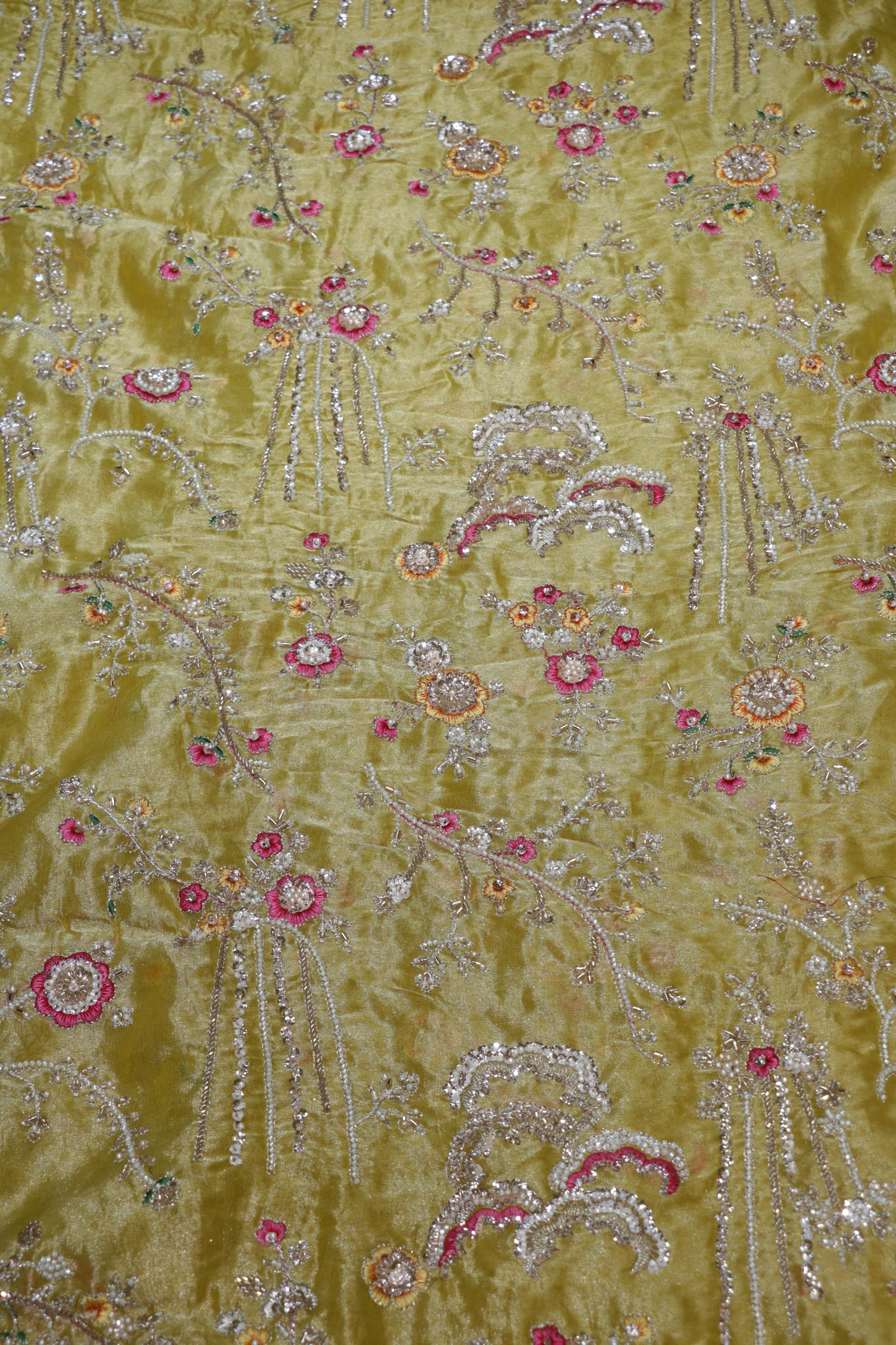 325-Color Set Pure Kanjivaram With Beads and Sequins Embroidery Work 44 Inch Width Allover