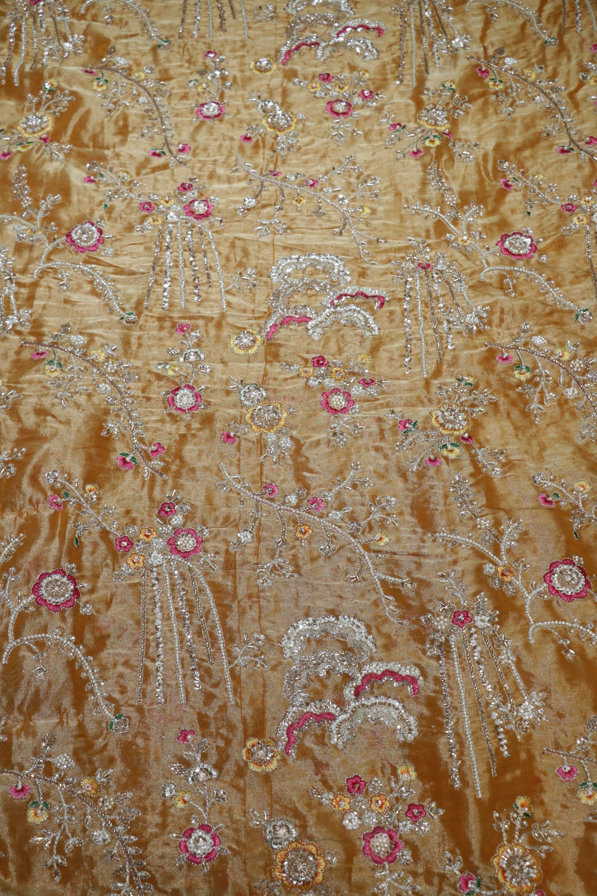 325-Color Set Pure Kanjivaram With Beads and Sequins Embroidery Work 44 Inch Width Allover