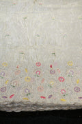 45-Dyable Pure Tissue Gold With Beads and Sequins Embroidery Work 58 Inch Width Daman