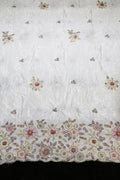 224-Dyable Pure Natural Crepe With Beads and Sequins Embroidery Work 58 Inch Width Daman