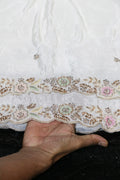 224-Dyable Pure Natural Crepe With Beads and Sequins Embroidery Work 44 Inch Width Dupatta